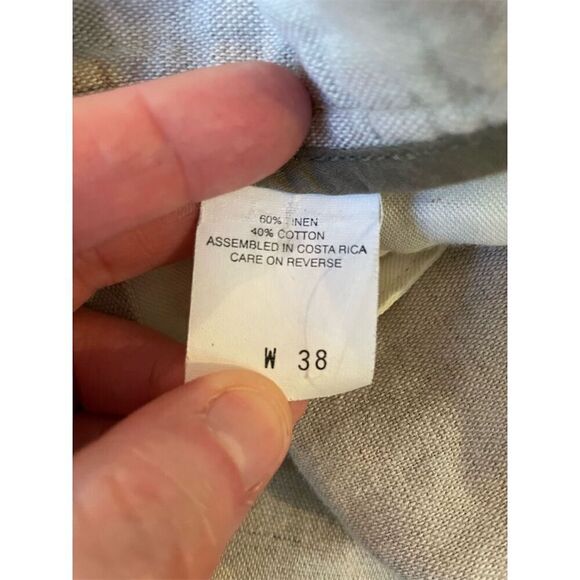 Dockers Men's Chino Shorts Size 38 Beige Linen Blend Casual Classic Fit - Picture 10 of 12